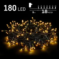Emos Kerstverlichting buiten - 18 meter 180 LED - Warm Wit - Lichtsnoer - IP44 Stekker met timerfunctie - Kerstboomverlichting - geschikt voor binnen en buiten - kerstverlichting led