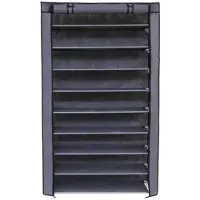 Mira Home Schoenenrek – Metalen Schoenenrek – Basic – Stof - Grijs - 88x28x160