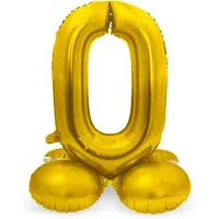 Folat Folieballon met Standaard Goud - Cijfer 0