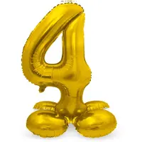 Folat Folieballon met Standaard Goud - Cijfer 4