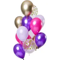 Folat Ballonnen Purple Posh 30cm - 12 stuks (Meerkleurig.)