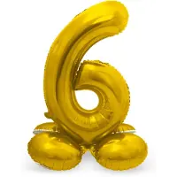 Folat Folieballon met Standaard Goud - Cijfer 6