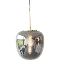 Hubsch Hanglamp grijs glas met messing detail