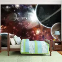 Karo-art 294cm X 210cm - Zelfklevend fotobehang - Lopen in de ruimte, 8 maten, premium print