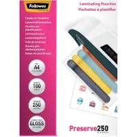 Fellowes Lamineerhoezen A4 Glanzend 250 micron (2 x 250) Transparant Pak van 100