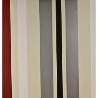 Dutch Wallcoverings Papierbehang - Streep - Crème/rood/zwart