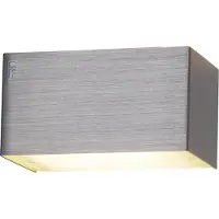 Fantasia Fluo wandlamp in geborsteld aluminium en glas, G9 LED 2,6W, 240 lumen, 2700K, dimbaar, IP20, 140x80x75mm