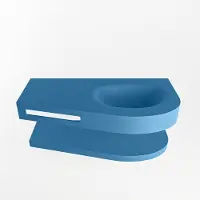 Mondiaz Riva 100cm wastafel met planchet Jeans en wastafel rechts 0 kraangaten Jeans