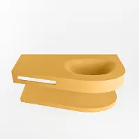 Mondiaz Riva 100cm wastafel met planchet Ocher en wastafel rechts 1 kraangaten Ocher