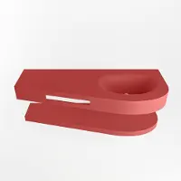Mondiaz Riva 120cm wastafel met planchet Fire en wastafel rechts 1 kraangaten Fire