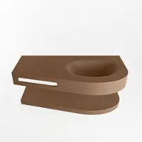 Mondiaz Riva 100cm wastafel met planchet Rust en wastafel rechts 1 kraangaten Rust