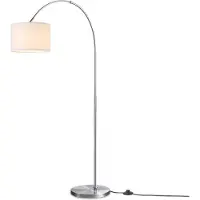 Home Sweet Home vloerlamp Duke mat staal - met kap wit