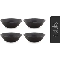 Others vtwonen - Kommen - Set van 4 - Mat Zwart - Porselein - Ø 15cm