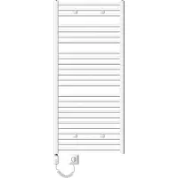 LuxeBath Elektrische badkamerradiator met verwarmingselement 900W 750x1500 mm wit rechte zijaansluiting