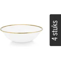 Vtwonen - Basic - Set van 4 - Ontbijt-/Tapaskommen - Wit - Porselein - 15cm