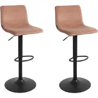 Bronx71 Velvet barkruk Frenkie roze 59-76 cm - Barkrukken set van 2 - barstoel