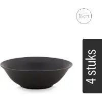 Others vtwonen - Kommen - Set van 4 - Mat Zwart - Porselein - Ø 18cm