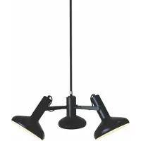 Artdelight 3-lichts hanglamp Vectro zwart