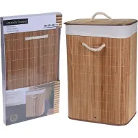 Huismerk Premium Opvouwbare Bamboe Wasmand - 40 x 30 x 60 cm