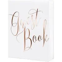 Party Deco Gastenboek Gastenboek 20 x 24,5 cm, Wit/Roosgoud (20 x 24,5 cm)