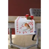 Vervaco - Perlaida loper kit - Roodborstje met rode besjes - PN-0155637 - Borduren - Borduurpakket - Borduurpakket volwassenen - Borduurpakket kind