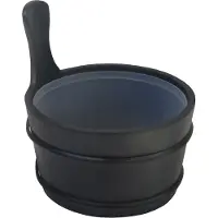 Saunia - Sauna emmer - zwart 4 Liter - hout - plastic binnenbak