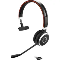 Jabra Evolve 65 MS Mono incl. laadstation (Draadloze, USB-A), Kantoorheadset, Zwart