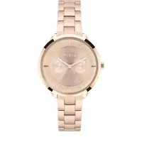 Furla R4253102518 dameshorloge, rosé gouden kast, metalen band