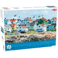 Tactic Källö Knippla – Puzzel – 1000 stukjes – Scandinavisch Kustdorp – Strak en Rustgevend Ontwerp – Hoogwaardige Scandinavische Kwaliteit
