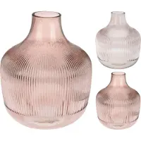 H&S Vaas - 20x23cm - roze - glas