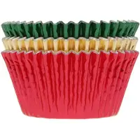 Cake Supplies Cupcake Vormpjes - Folie Rood/Groen/Goud - pk/36