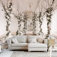 Karo-art 294cm X 210cm - Zelfklevend fotobehang - Bloemen Kamer , Premium Print