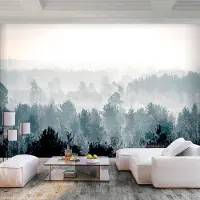 Karo-art 147cm X 105cm - Zelfklevend fotobehang - Winter bos , Premium Print