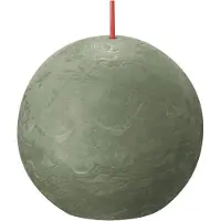 Bolsius 6 stuks olijfgroen rustiek bolkaars Ø 76 mm (25 uur) Eco Shine Fresh Olive