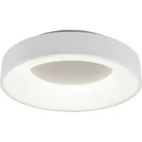 TRIO LED-plafondlamp Girona, dimbaar, wit / opaal, Woon-/ Eetkamer, metaal, Modern, LED plafondlamp