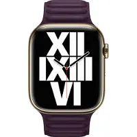 Apple Watch 42/44/45 mm Leather Link Horlogeband Donkere kers - Medium/Large