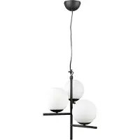 TRIO Hanglamp Pure 3-lichts zwart met witte bollen
