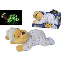 Disney - Winnie de Poeh - Glow in the dark - Liggend Wit- 30 cm - Knuffel