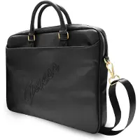 GUESS Saffiano Vintage Script Laptop Tas - 15 en 16 inch Zwart