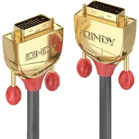 Lindy 36206 DVI-kabel DVI Aansluitkabel DVI-D 24+1-polige stekker, DVI-D 24+1-polige stekker 10.00 m Goud