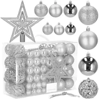 Springos Kerstballen - - 100 stuks - Onbreekbaar - Zilver - Ø 3/4/6 cm