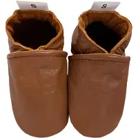 Babysteps leren babyslofjes bruin Jongens/Meisjes Leer Effen - maat 22/23