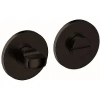 Hardbrass Shuffle toilet-/badkamersluiting rond dun 4mm - zwart