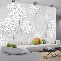 Karo-art 392cm X 280cm - Zelfklevend fotobehang - Delicate schaduw van bloemen , Premium Print