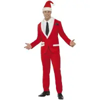 Smiffys Kerstman smoking (rood en wit, M)