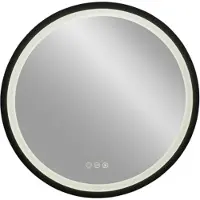 Plieger Nero Round ronde spiegel LED met touch 60cm zwart