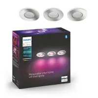 Philips Hue Xamento Spot Encastré pour Salles de Bain White and Color - Chrome - Rond Lot de 3