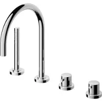 Hotbath Badrandkraan Buddy 2-knop Thermostatisch Compleet 4-gats Chroom