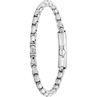 Lucardi Heren Armband fantasie - Staal - Armband - Vaderdag Cadeautje - 21 cm - Zilverkleurig