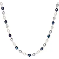 Valero Pearls Ketting enziaan / zilver / wit